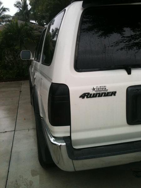 black tails 
limo tint on all sides 
black emblems