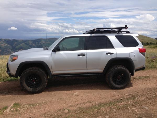 Black TRD Pro wheels side view