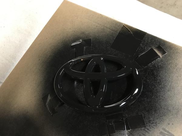 Blacked out the Toyota logo but wanted to go high-gloss black.