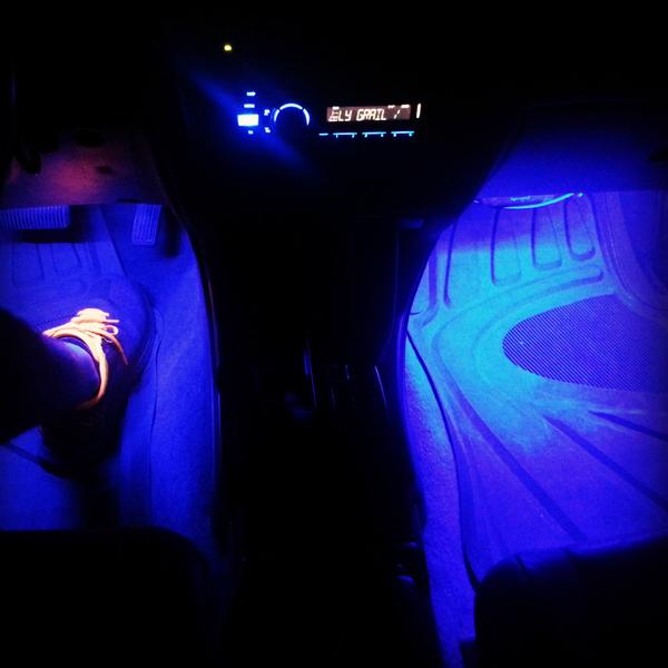 Blue LED interior floor lights!