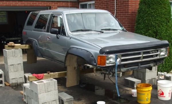Body off frame, getting ready for new paint