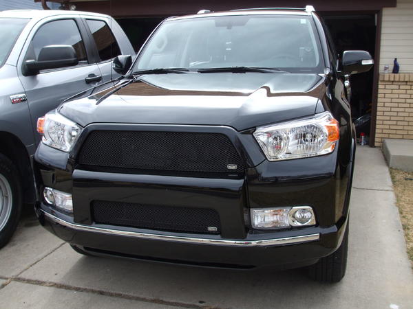 Both black mesh grilles installed
