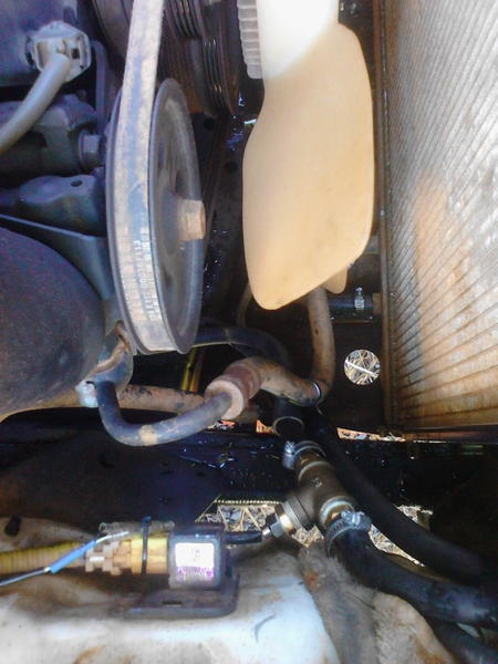 Brass tee with fittings and temp sensor required a reducer bushing  .... sensor came with my Glowshift Max Tow Trans temp gauge.  A 2 wire sensor son 