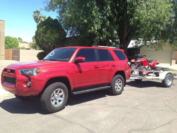 Bringing home new toy.