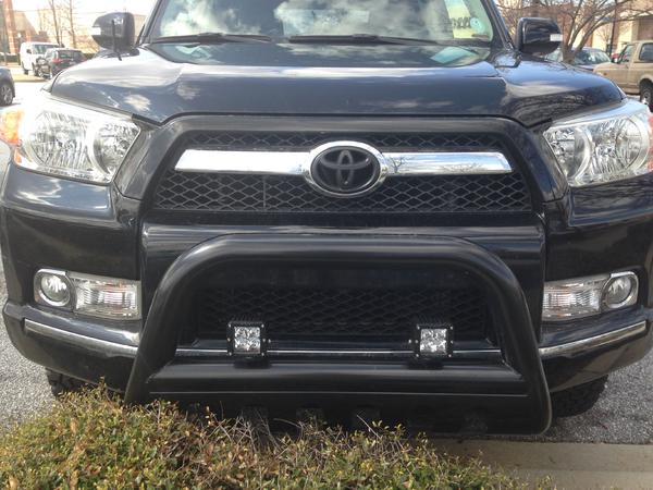 bull bar, blacked out emblem