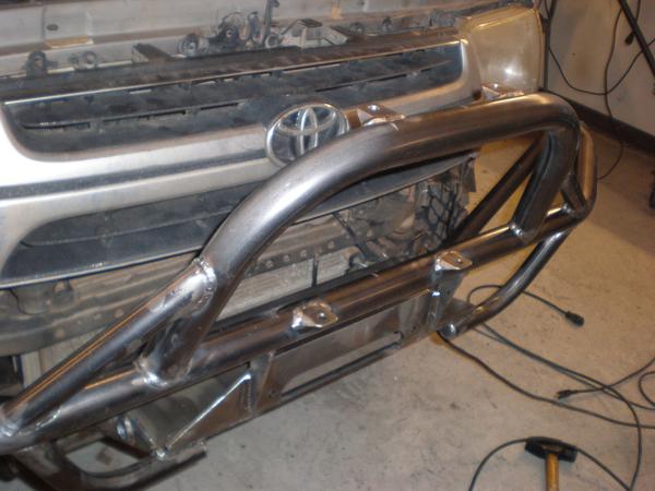 bumper bolted on and light tabs welded on