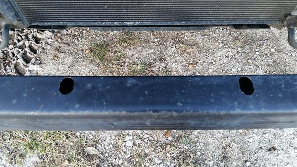 Bumper clearance holes for winch mount