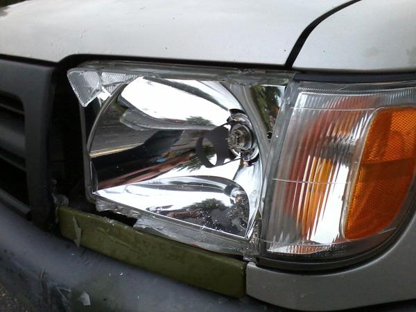 Bumper filler dented.