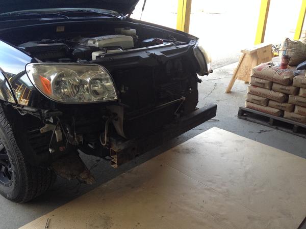 bumper removed ready to start