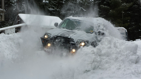 Busting through 5' snow!