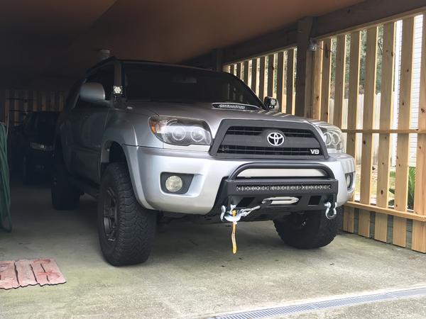 C4 Bumper w/integrated winch and lightbar.