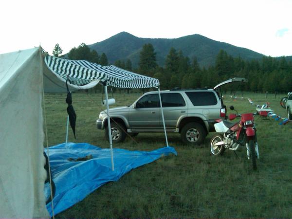 Camping in Flagstaff, that's a after the lift, and a 2001 Honda XR650