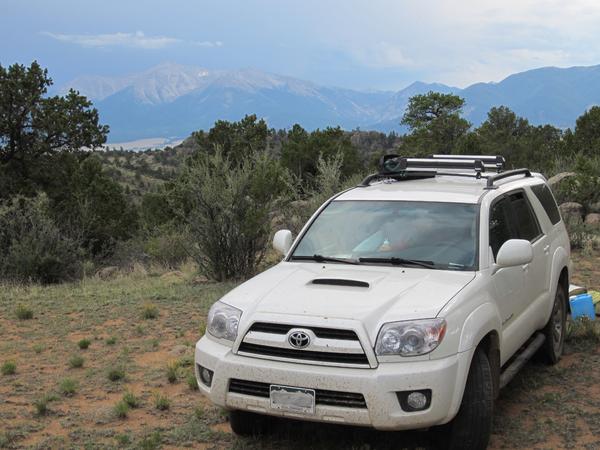 Camping with a view of the Collegiates.