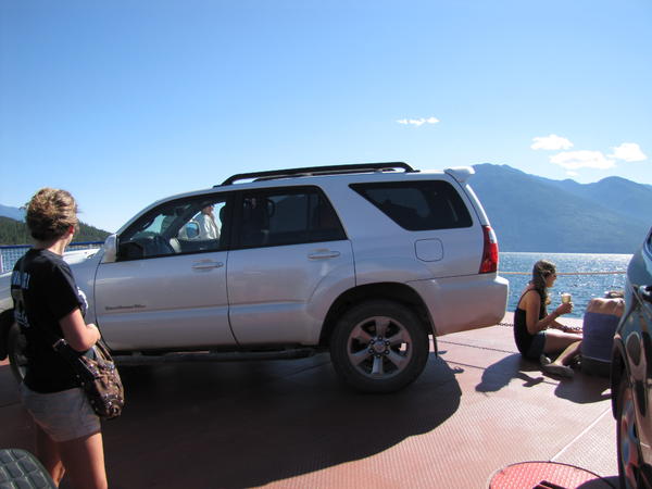 Catching a ferry to Balfour, BC.