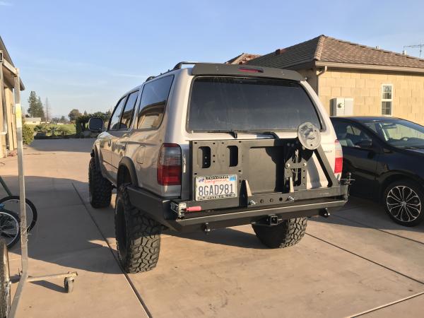 CBI rear plate bumper with swing-out