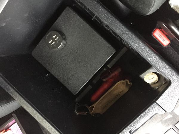 Center console lock box installed