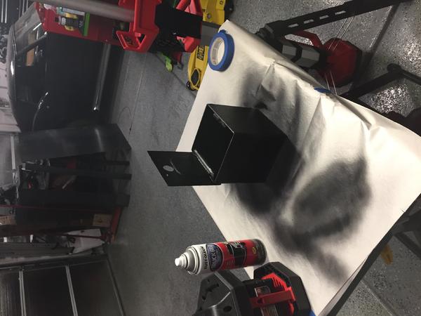 Center console lock box painted