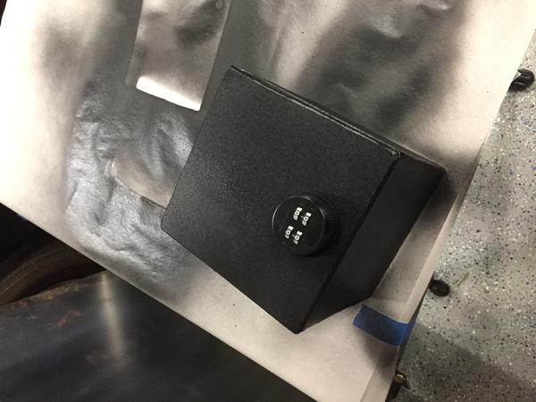 Center console lock box painted