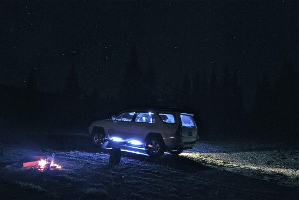 Checking out the LEDs on top of Metroz Mountain, South Fork, CO