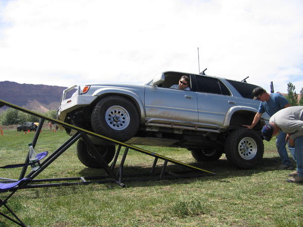 Checking ramp travel index. A lot has changed since that pic was taken, so I think it could go a little further now before any tire comes off the grou