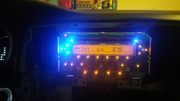 checking to make sure I have the new LEDs soldered in correctly