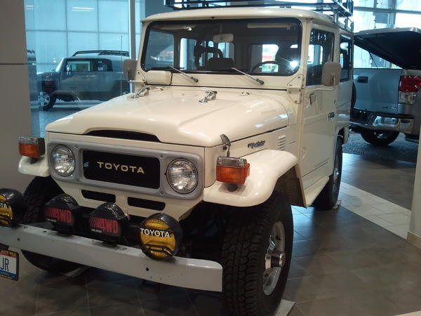 Cherry Land Cruiser at Dealership