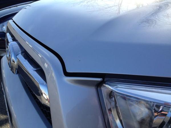 Chip on front of hood (center of photo)