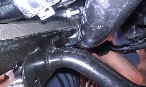 Clearance between swaybar and radiator support after spacers.