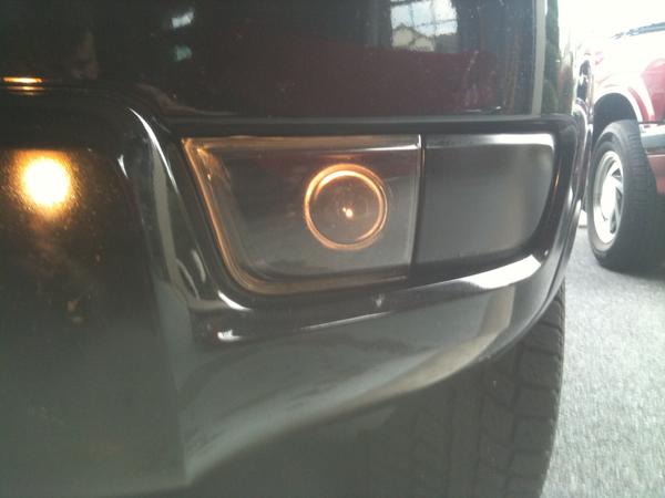 close up of fog light and turnsignal