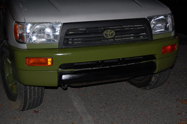 Closer to the paint. I separated the valance from the metal bumper and I masked off the portions that were black and green.