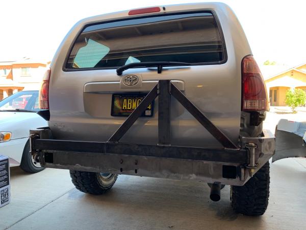 Coastal Offroad rear bumper with custom made swingarms. Vehicle Test fit.