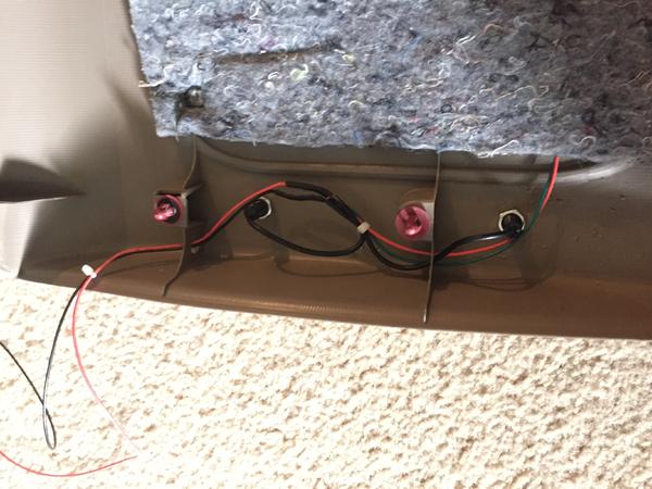 Combined to 20 guage hook up wire, soldered, heat shrinked, zip tied.