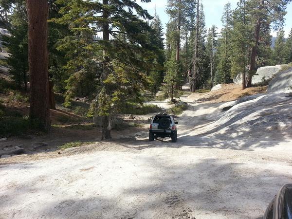 Coming down the trail at the end of the day.