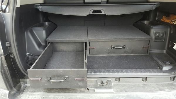Completed rear storage drawers.