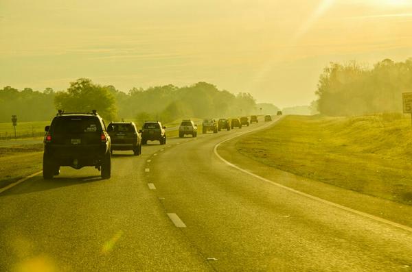 Convoying it out to the event