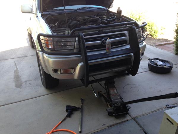 Crappy Bull Bar tuning fork removed.  PB Blaster, heat and impact to get this sucker off.