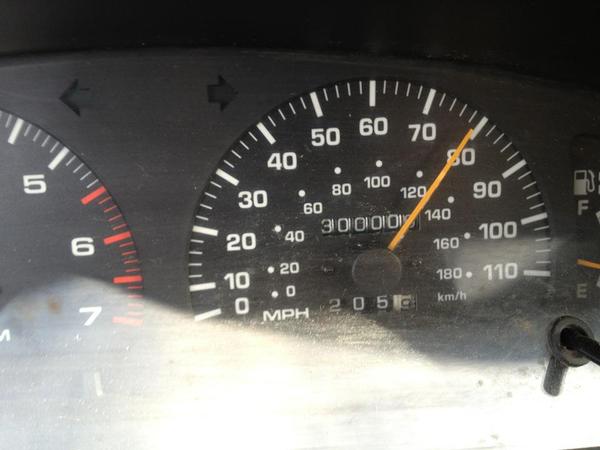 Crossing 300k doing 80mph in celebration.