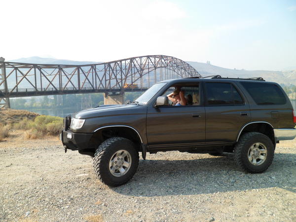 Crossing the Colombia River. The wife in the pass seat.