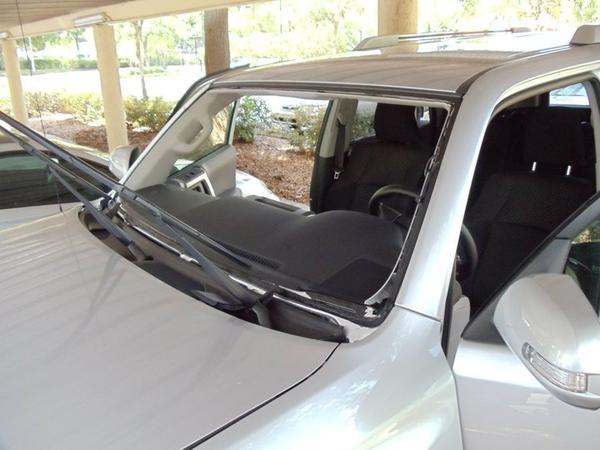 Cruising down the highway rock smashed the window. Luckily it was only this windshield and not paint/metal. This is her without her shield