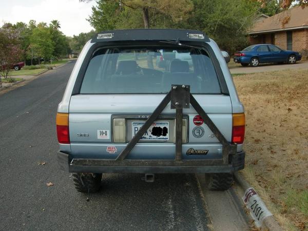 'Custom' bumper and tire carrier, both need reinforcement, may just lose the carrier and completely redo it.