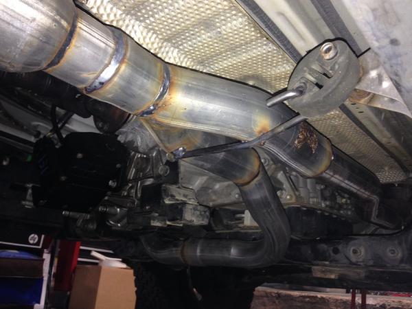 Custom y-pipe and Magnaflow exhaust with side exit