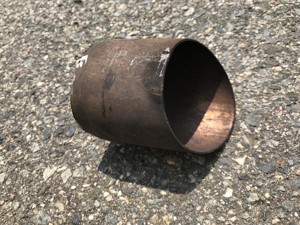 Cut off for exhaust tip.