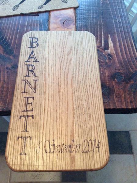 Cutting board that I made for a friends wedding