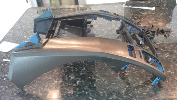 Dash center trim wrapped