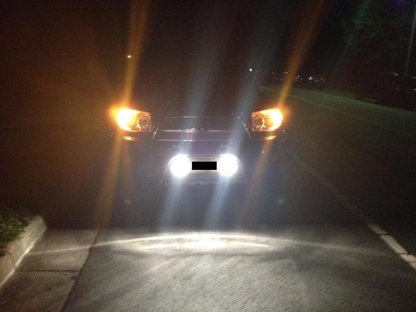 Daytime running lights with new KC fog lights at night.