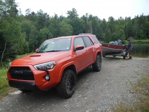 Dirt road boat launch Ontario Canada