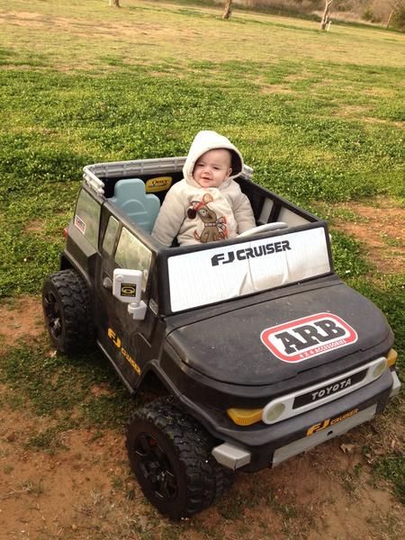 Dominic chillin in the FJ