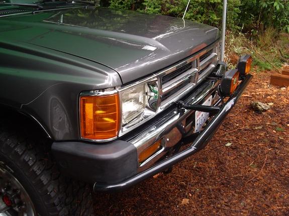 Downy front Brush guard. They are smaller in Diameter than most, the material they are made from is 1-1/2" diameter. It has Fog light brackets. I repl
