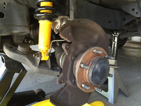Drivers side removed caliper / rotor / pinched off brake line