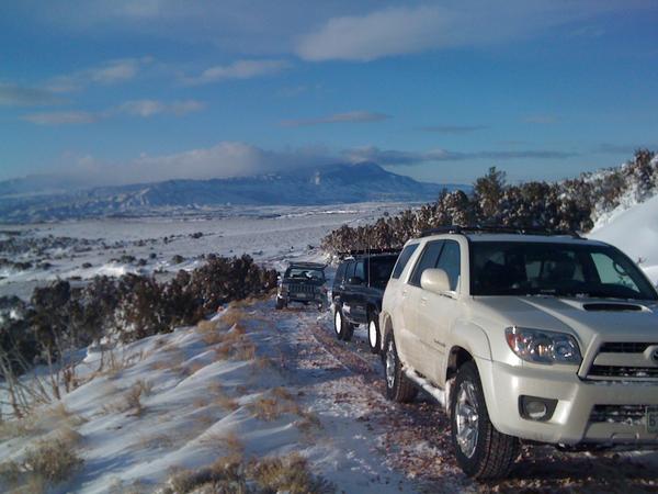 Driving in the middle of nowhere Wyoming.